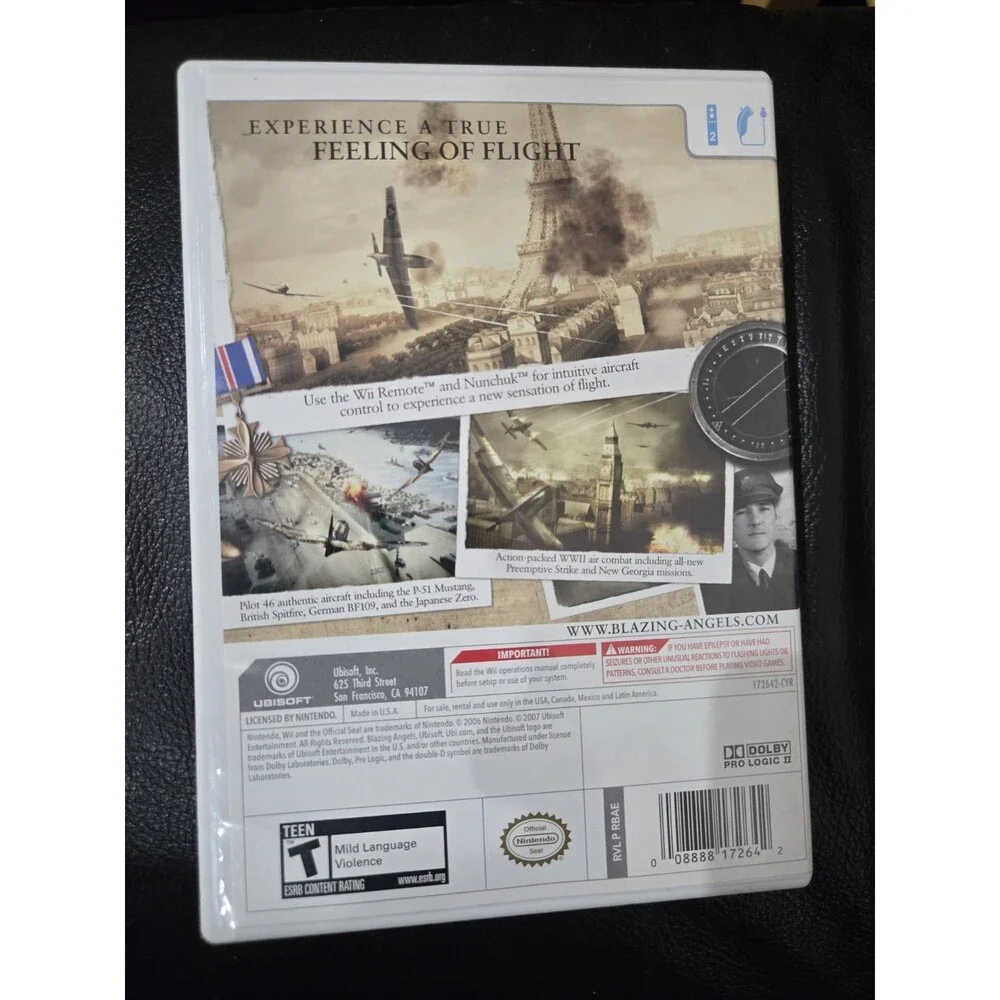 Blazing Angels: Squadrons of WWII (2007) Nintendo Wii OEM Complete Works Nice!